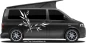 Preview: Autoaufkleberbambus für beide Fahrzeugseiten auf dunklem Camper - Ansicht Farbauswahl