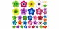 Preview: Hippie Flower Power Blüten Aufkleber Set