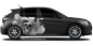 Preview: Autoaufkleber Totenschädel Splash auf dunklem Fahrzeug in Wunschfarbe