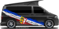 Preview: Aufkleber Flagge von Schleswig-Holstein auf Fahrzeugseite von dunklem Camper Van