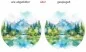 Preview: Aquarellgemälde Alpenpanorama (in 3 Varianten erhältlich)