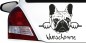 Preview: Wunschname Aufkleber für Auto mit Französische Bulldogge