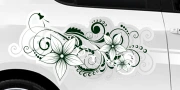 Preview: Auto Klebefolie Blumenornament | Set für beide Fahrzeugseiten