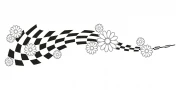 Preview: Autoaufkleber Flower Flag | Set für beide Fahrzeugseiten