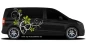 Preview: Autoaufkleber Blumenornament auf dunklem Camper