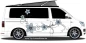 Preview: Autoaufkleber Blumenranke auf hellem Campervan