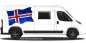 Preview: Autoaufkleber Fahne von Island | Set auf Fahrzeugseite von Wohnmobil oder Kastenwagen
