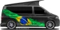 Preview: Autoaufkleber Flagge von Brasilien auf Fahrzeugseite von dunklem Camper Van