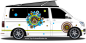 Preview: Autoaufkleber Moderne Blumen auf hellem Camper