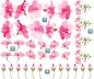 Preview: Aufkleber Blüten Set Hibiskus | Frei platzierbares Blumen Set