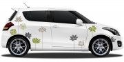 Preview: Sticker Set mit Blüten für das Auto