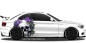 Preview: Autoaufkleber Totenkopf mit Blüten auf hellem Sportwagen