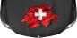Preview: Autodekor Flagge Karte der Schweiz auf Motorhaube von dunklem PKW