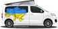 Preview: Autodekor Flagge Karte der Ukraine auf Fahrzeugseite von Campervan