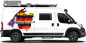 Preview: Autodekor Flagge Karte vom 17. Bundesland auf Fahrzeugseite von Campervan