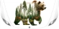 Preview: Autodekor Walddesign Grizzly Bär auf weißer Motorhaube