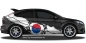 Preview: Autosticker Flagge von Südkorea auf Fahrzeugseite von dunklem PKW