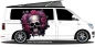 Preview: Autosticker Rosen Totenschädel auf hellem Campervan