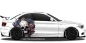 Preview: Autosticker Totenschädel mit Rosen auf hellem Sportwagen