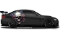 Preview: Autosticker Totenschädel mit Rosen auf dunklem Sportwagen