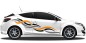Preview: Autosticker mit buntem Tribal