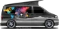 Preview: Bunte Weltkarte mit Kompass Camper Aufkleber | Set für beide Fahrzeugseiten