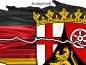 Preview: Die Flagge von Rheinland-Pfalz als Autodekor - Ansicht Ausschnitt