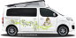 Preview: Camperaufkleber Blütenzauber und Schmetterling auf hellem Campervan