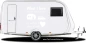 Preview: Caravanaufkleber What I love auf heller Wohnwagenseiten - Ansicht Farbauswahl