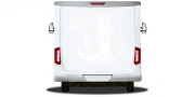 Preview: Wohnmobilaufkleber Golden Gate Bridge auf Heck von Wohnmobil oder Wohnwagen - Ansicht Farbauswahl
