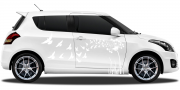 Preview: Autosticker Design Pusteblume auf weißem Suzuki Swift