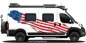 Preview: Autosticker Flagge USA auf Fahrzeugseite von Camper