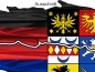 Preview: Ostfriesische Flagge als Autoaufkleber - Ansicht Ausschnitt