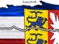 Preview: Die Flagge von Schleswig-Holstein als Autoaufkleber - Ansicht Ausschnitt