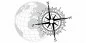 Preview: Kompass mit Weltkugel als selbstklebende Autofolie
