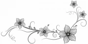 Preview: Heckscheibenaufkleber mit verspielter Blumenranke