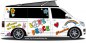 Preview: Wohnmobil Camper Hippie Aufkleber Set Peace & Love