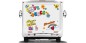Preview: Hippie Aufkleber Set Peace & Love auf weißem WoMo Heck