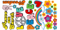 Preview: Hippie Aufkleber Set Peace & Love zur individuellen Platzierung