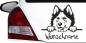Preview: Autoaufkleber Husky und Wunschnamen
