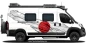 Preview: Klebefolie für Wohnmobil Flagge von Japan auf Fahrzeugseite von Kastenwagen