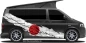 Preview: Klebefolie für Wohnmobil Flagge von Japan auf Fahrzeugseite von dunklem Camper Van