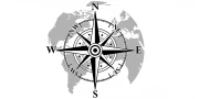 Mobile Preview: Kompass mit Weltkarte als Dekor für die Motorhaube
