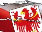 Preview: Sticker Die Flagge von Südtirol - Ansicht Ausschnitt