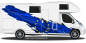 Preview: Aufkleber die Flagge Europas auf Fahrzeugseite von Wohnmobil