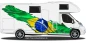 Preview: Wohnmobil Aufkleber Flagge Brasiliens auf Fahrzeugseite von Wohnmobil