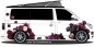 Preview: Wohnmobil Aufkleber Rosen Set auf hellem Van