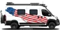 Preview: Wohnmobil Flagge USA auf Fahrzeugseite von Kastenwagen