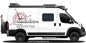 Preview: Wohnmobil Folierung mit Bergen, Kompass, Vögel und Schriftzug Life is an adventure
