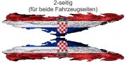 Preview: Kroatische Flagge als Paar geliefert für die Fahrer- und Beifahrerseite